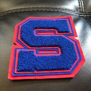6.5 in x 5.5 in Vintage NEFF Varsity Letterman Letter Blue Red "S"